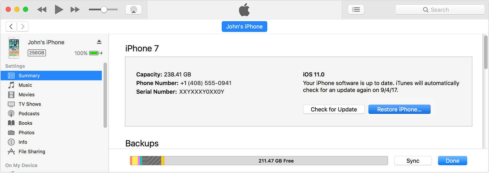 restore ipad
